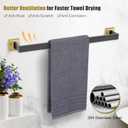 TURS 4-Piece Bathroom Hardware Set Black and Brushed Gold Towel Bar Holder Set Stainless Steel Bathroom Accessory Set Wall Mounted