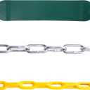 Sunnyglade Swings Seats Heavy Duty with 66" Chain,Playground Swing Set Accessories Replacement with Snap Hooks and Hanging Strap Support 440lb (Green)