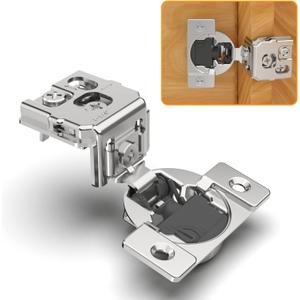 Chibery 50 Pack 1-1/ 4" 4D Overlay Soft Close Concealed Hinges for Face Frame Door, Control Closing Speed, Smooth Slow Self Close Hinges, Satin Nickel, 105° Open Angle Stainless Steel Cabinet Hinges