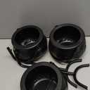 Hourleey Halloween Decorations, Set of 3 Witches Cauldron Serving Bowls on Rack, Black Plastic Hocus Pocus Candy Bucket Cauldron for Indoor Outdoor Home Kitchen Candy Holder Decor