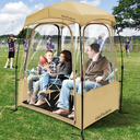 LANGWILL Pod All Weather Sports Tent, Outdoor Pop Up Bubble Clear 540° View Winter Tent for 1-2 Person, Instant Cold Weather Shelter with Rainfly for Soccer, Football, Softball & Other Sports Events