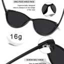 Oversized Cat Eye Polarized Sunglasses for Women, Trendy Sunnies UV400 Protection (Black)