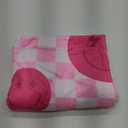 Frienda Preppy Throw Blanket Smile Face Cute Flannel Soft Plush Fuzzy Blanket Preppy Bedding Stuff for Dormitory Living Room 50" x 60"(Checkered Smile Face)
