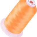 Simthread 5500Yds Embroidery Thread, 5000M High-Yardage 40WT 100% Polyester Thread – 170+ Vivid Colors, High-Speed Rated – Compatible with Brother, Singer, Janome & More - Neon Orange S124