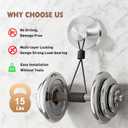 MOTAIPEAK Suction Cup Hooks for Shower,Upgraded Strong Suction Hooks for Inside Shower,Removable Towel Hooks for Bathroom, Glass, Window, Tile,Waterproof & Reusable, No Drilling,Silver (2 Pack)