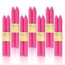 14 Pack Beeswax Taper Candles,Handmade Bees Wax Candle for Home, Dripless & Unscented Candle Sticks, 9" Tall, Pink Beeswax Candles by Kissingfish