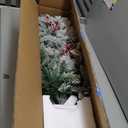 GAOMON 3ft Christmas Tree Pre-Lit Artificial Christmas Tree with Snowflake Base, Flocked Snow 78 Warm White LED Lights 8 Lighting Modes, Xmas Holiday Decor for Home, Entrances