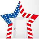 4th of July Porch Banner Decoration American Flag Patriotic Door Decor for Independence Day, Memorial Veterans Day, Red White Blue Star Hanging Backdrop for Indoor Outdoor Photo Booth Props Supplies
