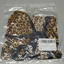 SOLY HUX Women's Y2k Lace Leopard Print Tee Crop Tops Deep V Neck Tie Front Short Sleeve T Shirt (Brown, M)