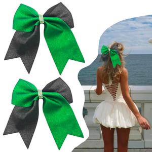 2Pcs Green & Pink Hair Bows  Witch Hair Accessories, Witch Merch Gifts for Women, Inspired Clips for Musical Fans & Costume Parties (Green)