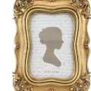Sunlit Vintage Picture Frame 4x6 Inch, Luxury Antique Photo Frames with Glass Front, Photo Display, Tabletop Wall Hanging, Gift Ideas, Gold