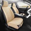 Linen car Seat Covers Breathable Cloth Fabric Seat Protector Front seat Covers Universal Fit for 95% Automotive, Car, Van, SUV, Trucks Beige2PCS