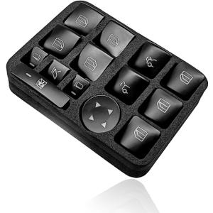 14PCS Inner Door Power Window Switch Replacement Button Trim Stickers Cover Kit Compatible with Benz A B C E G GLA CLA GLK ML GLE Class W204 W212 W166 X166 X204 and Tesla Model S X