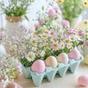 Easter Table Decoration with Egg Artificial Flowers Pastel Easter Egg Spring Centerpiece for Dining Living Room Farmhouse Table Decoration Indoor for Home Office