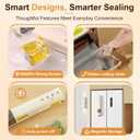 2 IN 1 Vacuum Sealer with 40 Bags, Full Automatic Handheld and Countertop Sealer for Dry and Moist Food, Built-in Magnetic Base&Cutter, for Sous Vide and Mason Jars, Viewing Tank, Compact, Beige