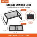 VEVOR Folding Campfire Grill, 18" Portable Camping Grates Over Fire Pit, Heavy Duty Steel Mesh Grate, Camp Fire Cooking Equipment with Legs Carrying Bag, Grilling Rack for Outdoor Open Flame Cooking