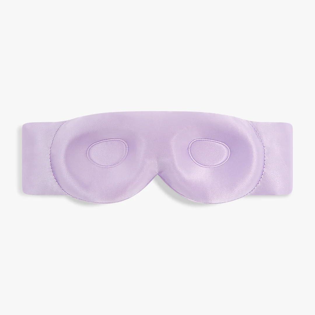 Dore & Rose Aura Sleep Mask, 100% Light Blocking Mulberry Silk Eye Mask (23 Momme), Extra Room for Lashes, Reduces Eye Bags & Dark Circles, Adjustable Travel Deep Sleep Mask for Men & Women (Purple)