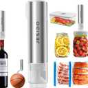 5 in 1 Electric Mason Jar Vacuum Sealer kit,1800 mAh Handheld Vacuum Sealer for Food, Compact, for Wide Mouth and Regular Mouth Mason Jars, Wine Bottles, Sous Vide Bags, Food Storage Containers (Gray Silver)