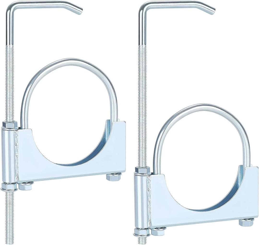 2 Pcs Universal Exhaust Clamp with Hanger,Heavy-Duty Steel for Exhaust Pipes,Car & Truck Muffler Systems(3.5 inches)