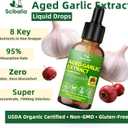 Aged Garlic Extract Liquid Drops, Odorless Garlic Supplement with CoQ10 Cayenne Hawthorn Berry Nattokinase Omega-3 Vitamin B6 & B12 for Heart Immune Health Support, Grown Allium Sativum Bulb, EXP:02/15/2028