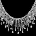 Juinte Rhinestone Fringe Trim Rhinestone Ribbon Tassel Chain Applique Diamond Crystal Tassel Fringe Trim for Sewing Crafts Clothing Accessories Jewelry DIY Decoration(2 Yards)