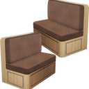 Leather Look RV Dinette Cushion Covers, Stretch Camper Cushion Slipcovers for Travel Trailer Couch RV Booth Seat, Replacement Camper Sofa Chair Protector (2 Backrest Cover & 2 Bench Cover,Brown)