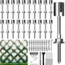 Wire Trellis for Climbing Plants Outdoor, 20-Set Wall Trellis Kit, T316 Espalier System for Fence and Garden DIY Projects (Hubs Only, Without Cable)