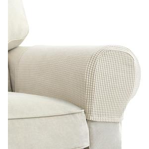 Premium Polyester Sofa Arm Cover, Scratch Resistant Protector Covers, Elastic Armrest Covers for Square/Curved/Sloping Couch Armrests, 2Pcs- Warm White, 17.9"D x 6.5"W x 7.8"H