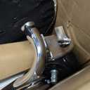 KKTONER PU Leather Modern Rolling Stool with Low Back Height Adjustable Work Salon Drafting Swivel Task Chair with Footrest (White)