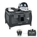 Pamo Babe 1-Second Setup 4-in-1 Playard for Babies - Heavy-Duty Steel Frame for Safe Sleep Space, Portable Crib with Changing Table, Locking Wheels, Breathable Mesh (Grey)