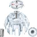 Dreyoo Shower Faucet Handle Replacement for RP41661, Compatible with Delta and Peerless Single Handle Tub Faucets, Knob with Button, Screw and Connector, Clear Acrylic