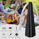 Fly Food Fans for Tables, Portable Bug Swatter Fans Outdoor, 4 Pack Deterrent Picnic Table Top Spinner Away with Hanger, Fly Repellent for Restaurant, Camping, Patio (Black)