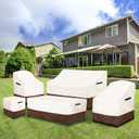 Patio Chair Covers 2 Pack, Waterproof Heavy Duty Patio Furniture Covers for Outdoor Chair(40 W x 40 D x 36 H inches) Beige & Brown