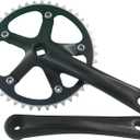 Urban Folding Bicycle Crankset Single Tooth Disc 44T 130BCD 170mm Crank Set is Suitable for Most Single Speed Bicycles (black)