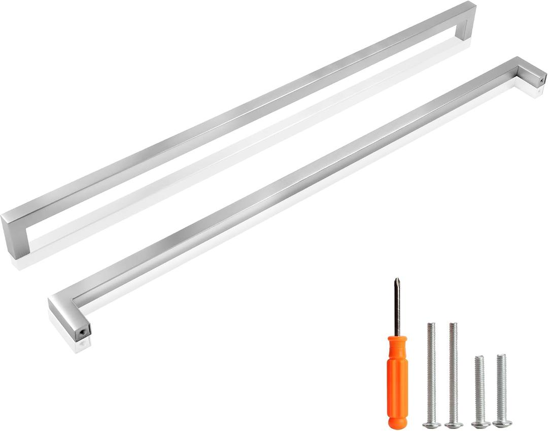 Cabinet Pulls Brushed Nickel Cabinet Handles Square Drawer Pulls, 10 Pack 18 Inch Stainless Steel Kitchen Door Cupboard Cabinet Handles, Cabinet Hardware Drawer Handles, 458mm Hole Centers