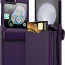 DAKORIE Phone Case for Samsung Galaxy Z Flip 5 Case Cover with Card Holder, Full Body Protector with Hinge Phone Cover for Samsung Galaxy Z Flip 5 5G(Violet)
