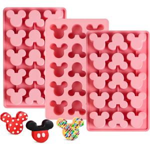 2 x Sidosir 3Pcs Gummy Mouse Candy Molds, Non-stick Silicone Candy Molds for Making Crayons, Chocolate,Cake Pops, Ice tube,wax melt
