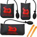 Improved 3 Piece Commercial Grade Air Wedge Bag Pump Professional Leveling Kit & Alignment Tool Inflatable Shim Bag. 3 Sizes(Small, Medium, Large) for a Variety of Jobs. 300 LB Rating