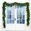 6 Ft Extra Full Christmas Garland Delux Real Touch Norfolk Pine Garland Christmas Decorations Lush Realistic Greenery Garlands for Mantle, Table, Stair, Railing, Fireplace Indoor Outdoor Holiday Decor