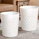 Bathroom Trash Can 1.8 Gallon Garbage Can Waste Basket Recycling Bin for Dorms Bedrooms Offices Kitchens, 2 Pack White