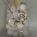 Patelai 48 Pack 1 oz Clear Plastic Jars with Gold Lids Empty Containers Round Clear Plastic Jars Widemouth Refillable Storage Organizers for Cosmetics Lotions Butters Slime Making and Food Storage