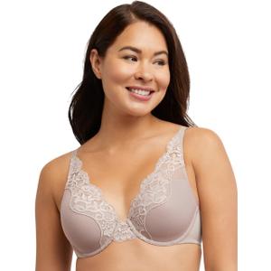 Bali Women's Lace Underwire Bra, One Smooth U Comfort Stretch Full-Coverage Lace Bras for Women, Convertible, 42D