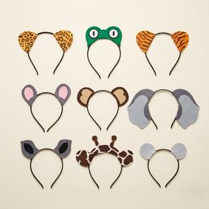 9pcs Jungle Animal Safari Headbands with Animal Hair Hoops - Photo Booth Props, Party Favors and Decorations for Kids and Adults