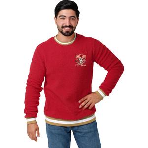 FOCO Men's Standard NFL Logo Sherpa Crewneck Sweater, Team Color (Red)