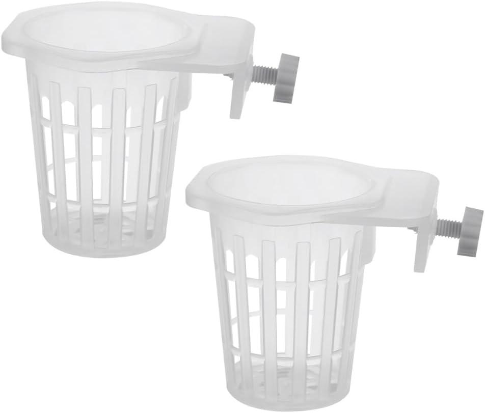 2 x DONGKER Aquarium Plant Holder,2 PCS Hanging Fish Tank Plant Pot with Hole for Fish Tank Wall Thickness up to 1.2cm/0.5" (Hexagon Opening)