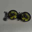 USB Car Cooling Fans for Backseat: Dual Head Car Fan for Kids 3 Speeds 360 Rotatable Vehicle Rear Headrest Fans 5V/2A Powerful Electric Air Circulation Fan for Sedan SUV RV Truck (USB Plug) (Black/Green)