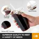 Turbo Bee 200 Sets 16 OZ Clear Plastic Cups with Lids and Straws, Disposable To Go Iced coffee cups with lids for Cold Drinks, Smoothie, and Slushie