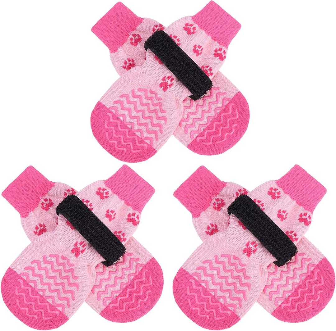 EXPAWLORER Anti Slip Dog Socks to Prevent Licking Paws,Winter Dog Boots & Paw Protectors,Dog Booties for Hardwood Floors with Grippers,Dog Shoes for Hot/Cold Pavement Small   Dog S