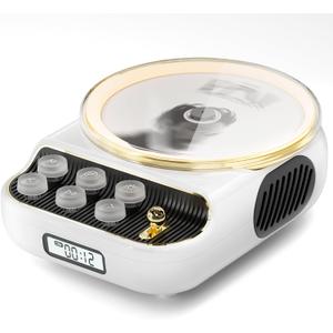 4 in 1 Retro Portable CD Players with Bluetooth Speakers, FM Radio, Night Light, LCD Display, 4000 mAh Battery, Vintage Radio Built in Dual Speakers Supports USB/AUX/Type-C for Home (White)
