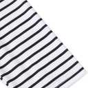 LilyCoco Women's 3/4 Sleeve Striped V Neck T Shirts Tunic Casual Button Shirt Black X-Large (White, XL)